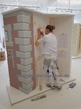 Abklebearbeiten für den Sandstein